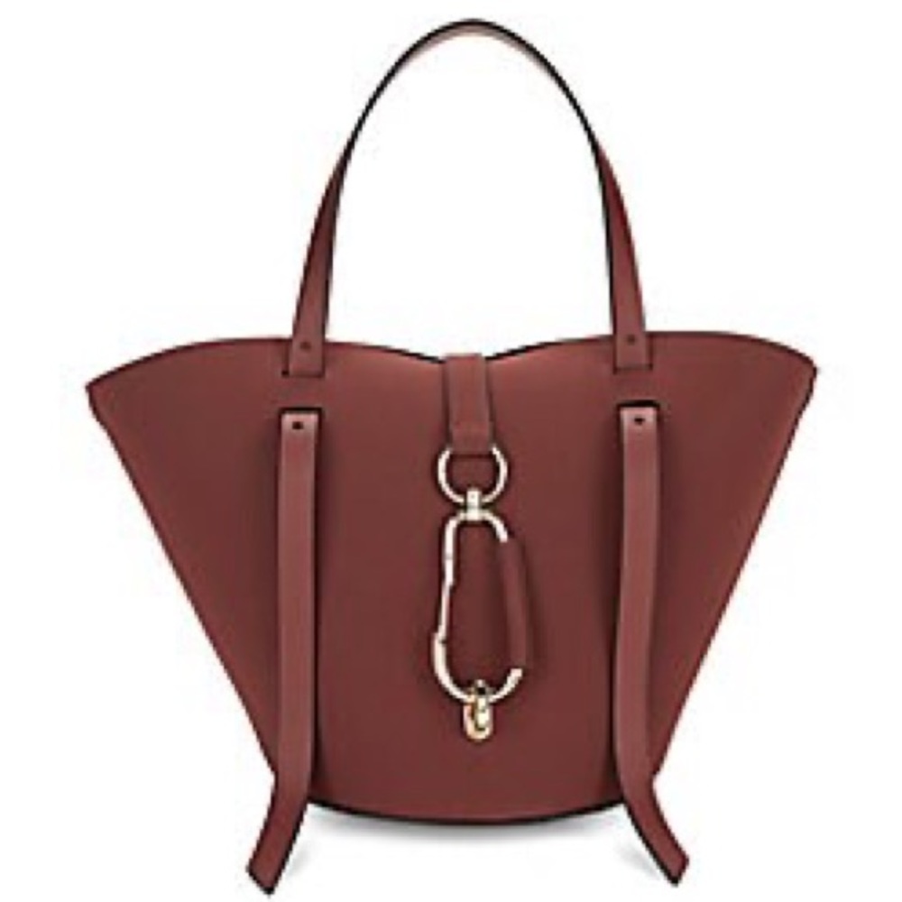 Zac Zac Posen Dark Red Small Belay Leather Satchel